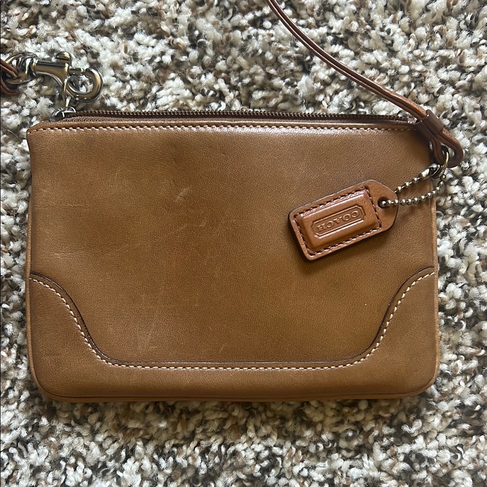 Coach Brown Leather Wristlet